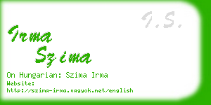 irma szima business card